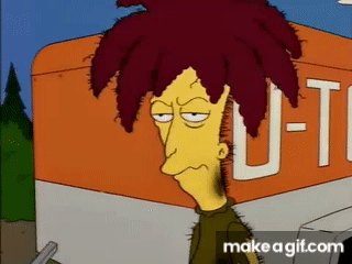 Sideshow bob stepping on rakes on Make a GIF