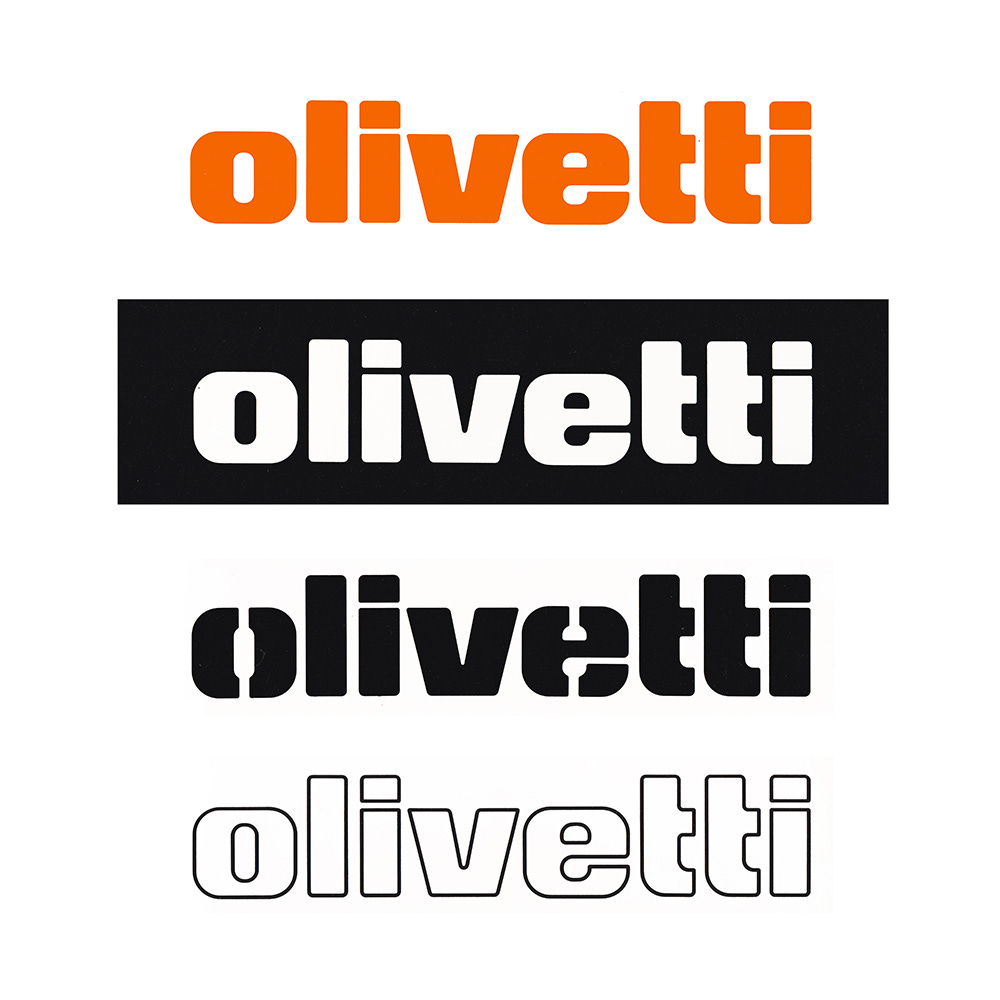 Olivetti logotype 1971, Walter Ballmer, LogoArchive, Logo Histories