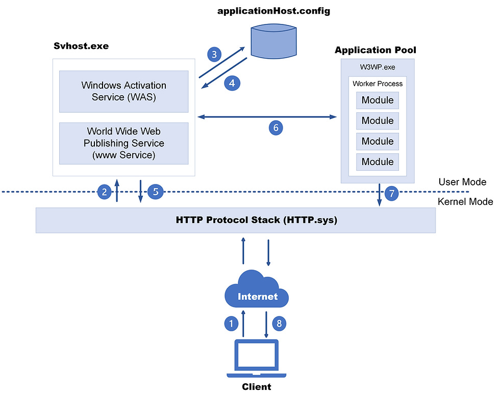 What is the difference between IIS and Kestrel servers in ASP.NET?