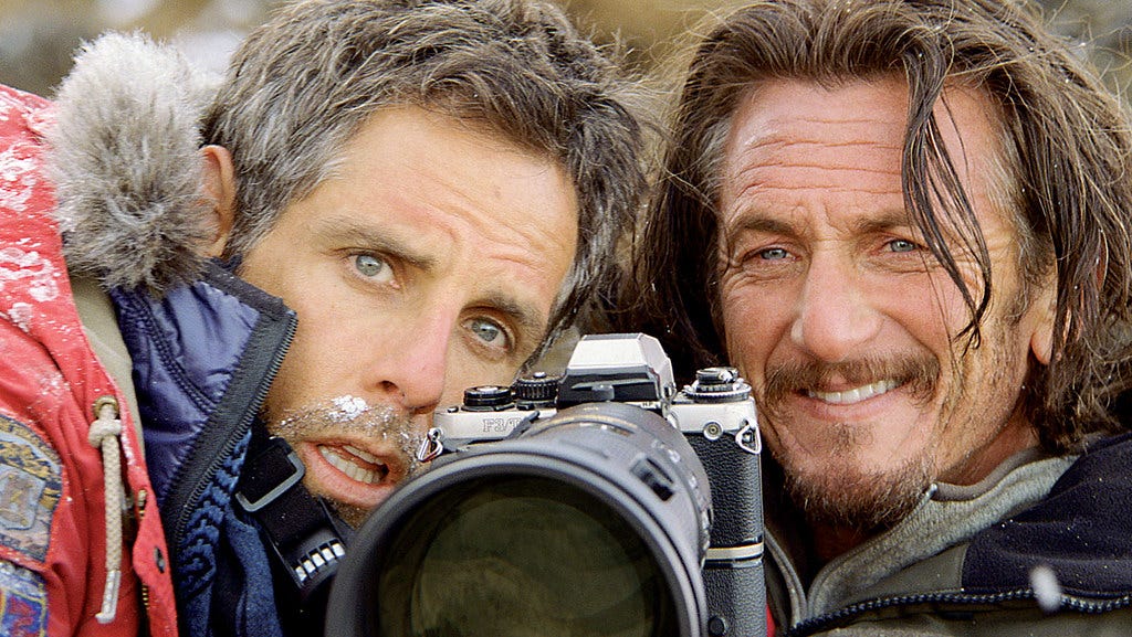 Ben Stiller & Sean Penn in a scene from The Secret Life of Walter Mitty movie Ben Stiller & Sean Penn in a scene from The Secret Life of Walter Mitty movie