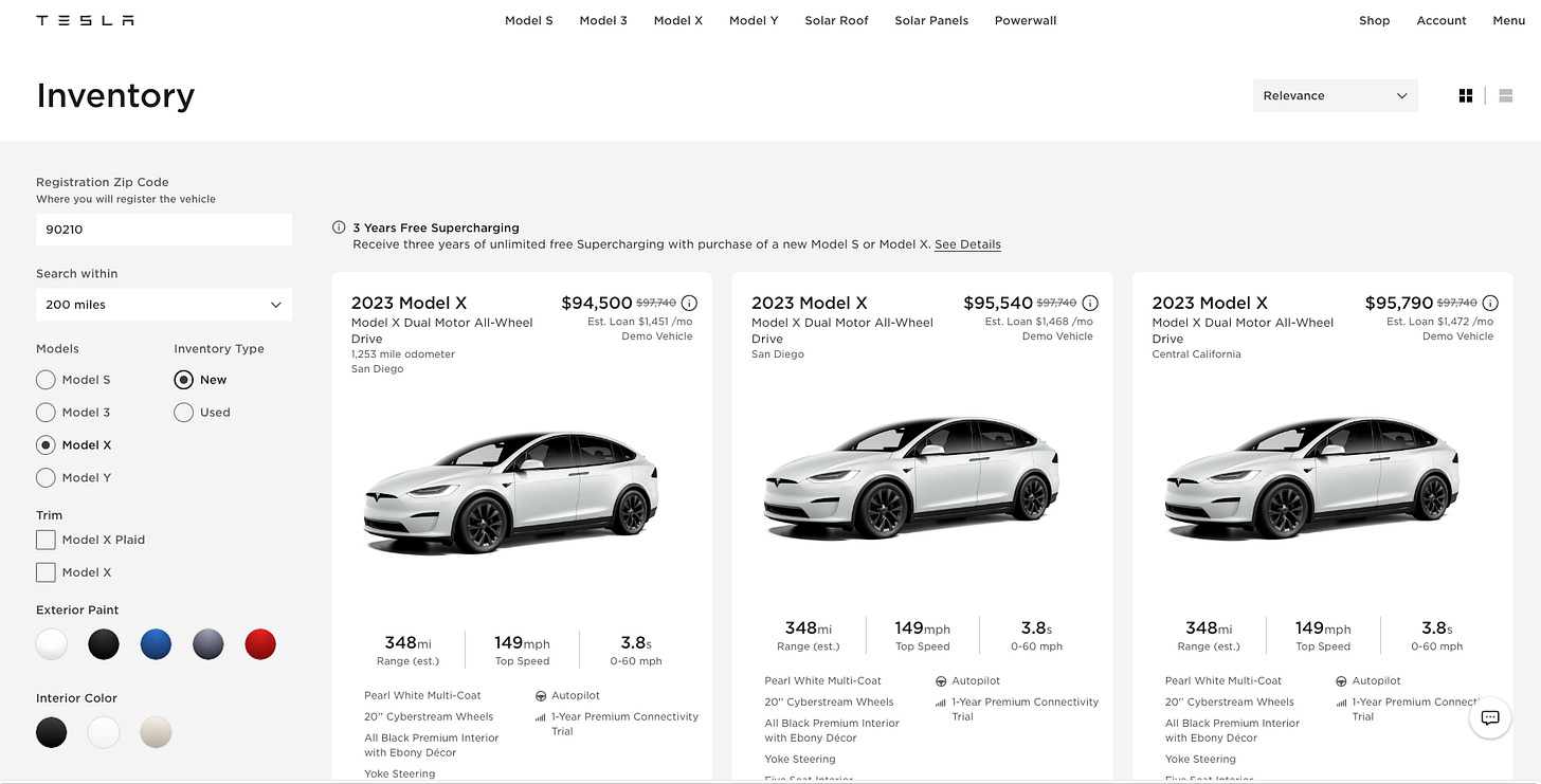 Tesla website