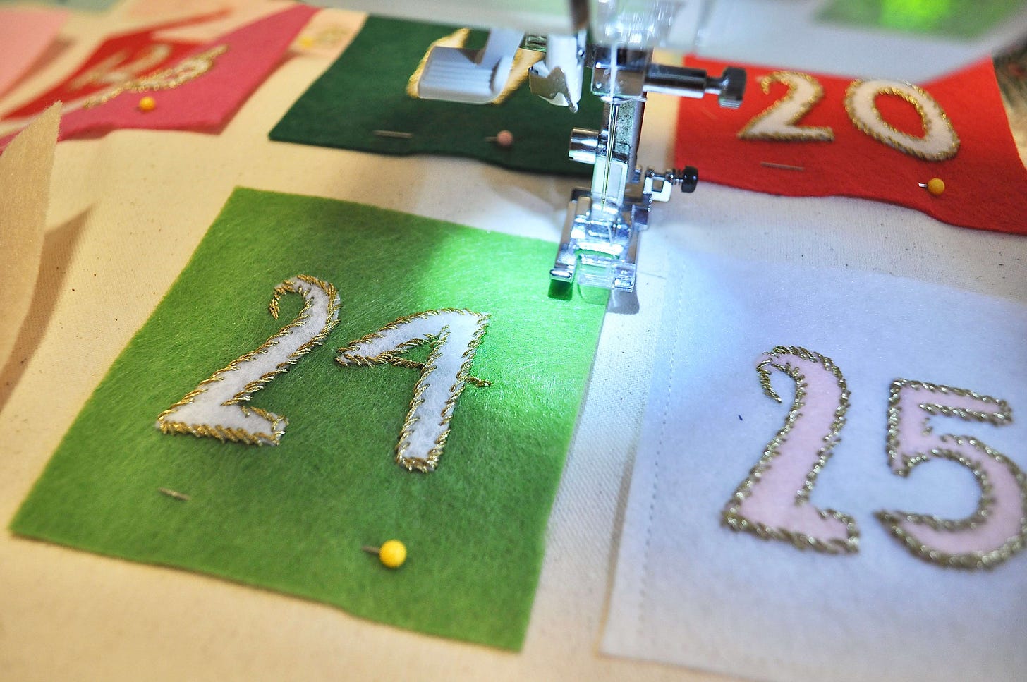 Sewing felt pocket squares