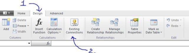 existing connection design tab of powerpivot model existing connection design tab of powerpivot model