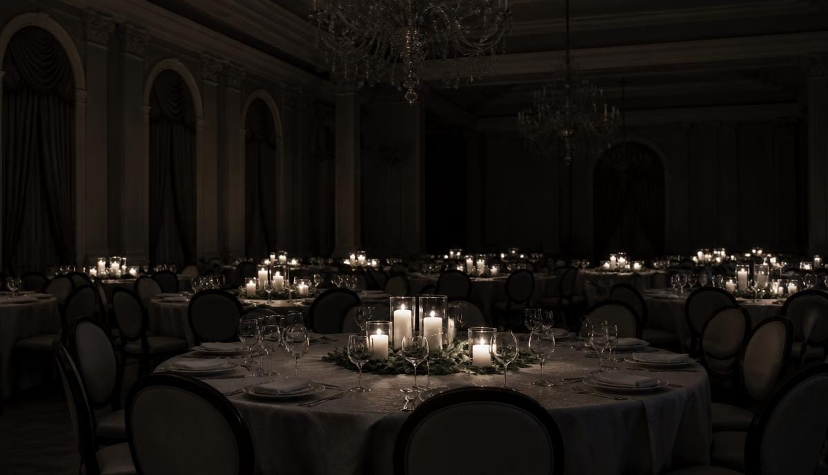 Total Power Failure During Gala Dinner — Annual industry awards gala, 600 black-tie guests, downtown hotel ballroom Total Power Failure During Gala Dinner — Annual industry awards gala, 600 black-tie guests, downtown hotel ballroom