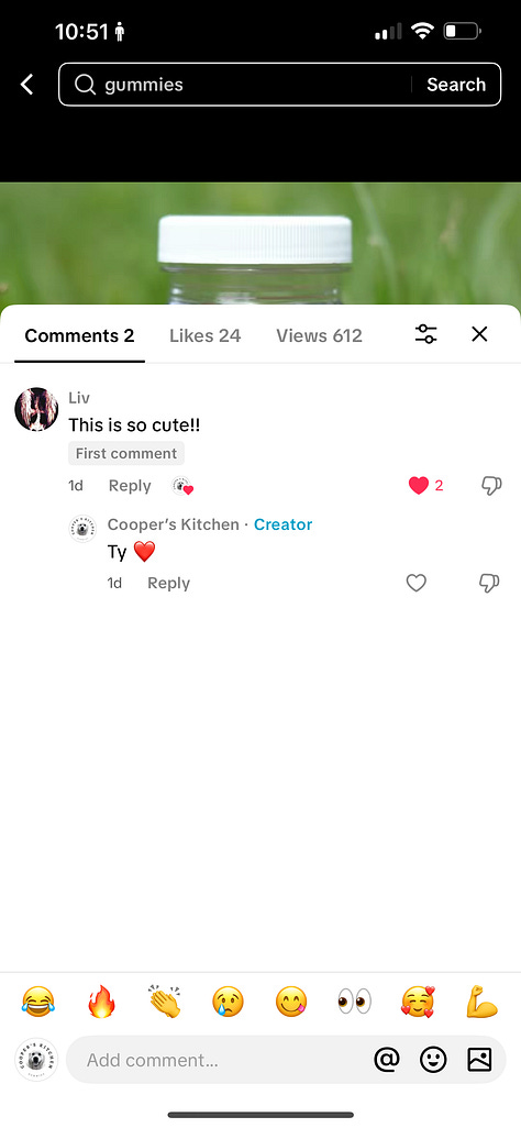 Feedback on TikTok about my new brand, Cooper's Kitchen