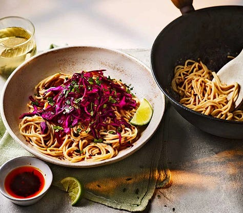 Three depictions of cabbage recipes 