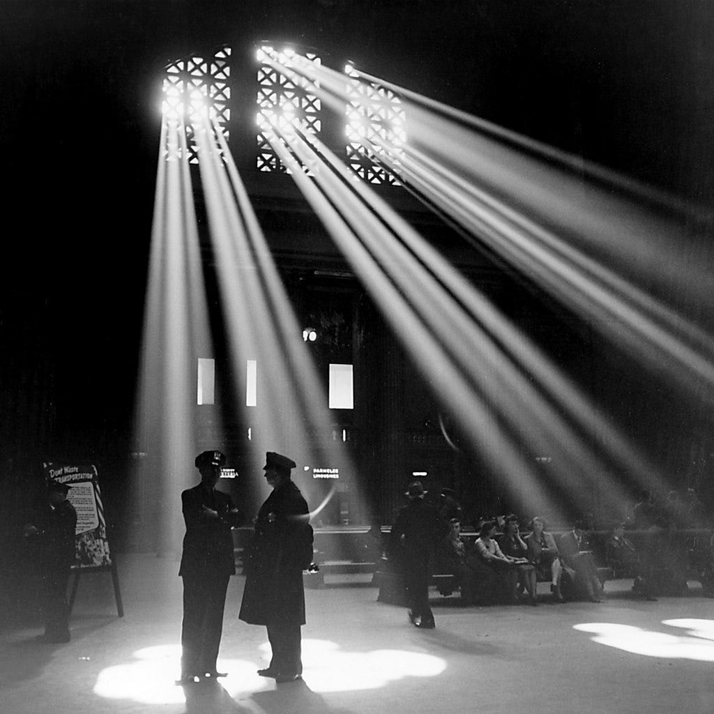 One of Delano's most famous pictures, of Chicago Union Station, January 1943 One of Delano's most famous pictures, of Chicago Union Station, January 1943