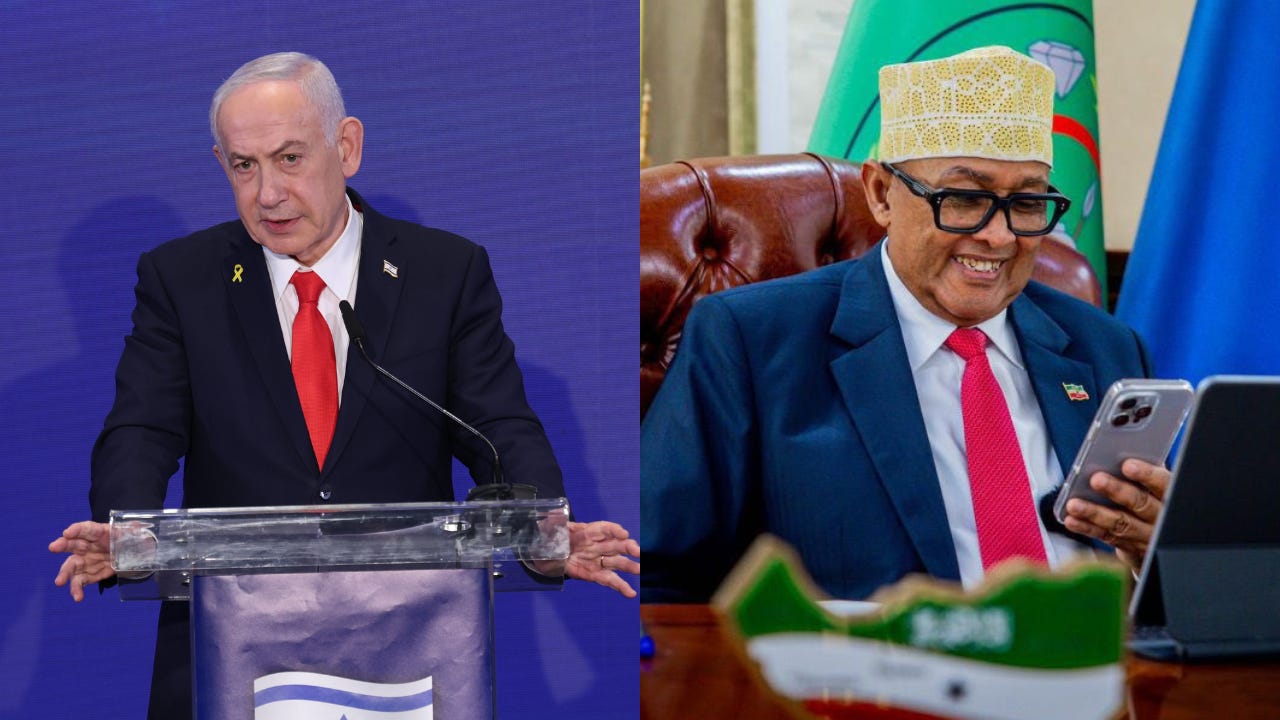 ​Israeli PM Benjamin Netanyahu and Somaliland President Abdirahman Mohamed Abdallah