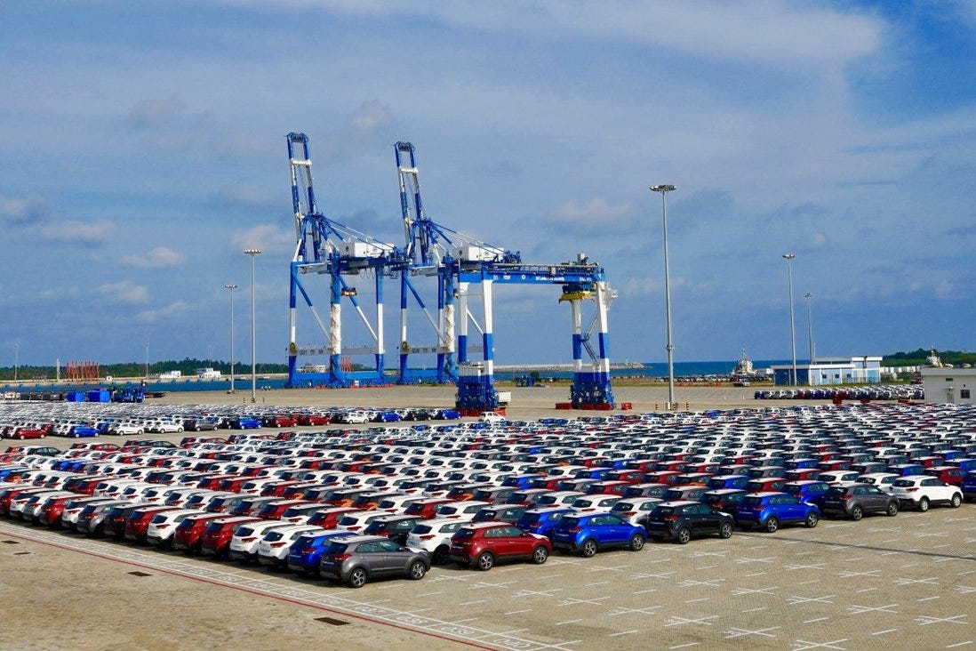 The storage yard of the Hambantota port, which remains in the ownership of the Sri Lankan government. Photo: Xinhua