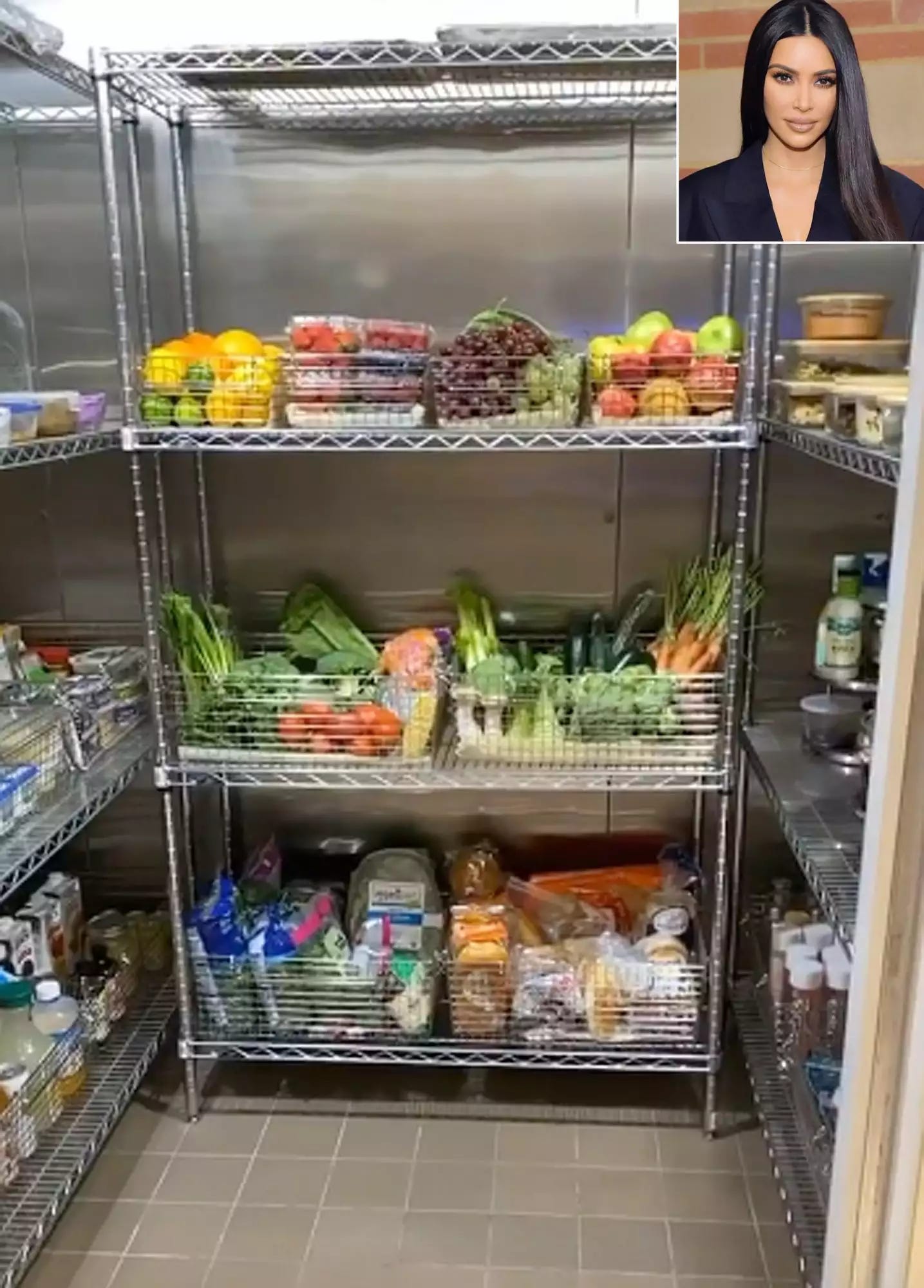 Kim Kardashian gives us a tour of her fridge. Kim Kardashian gives us a tour of her fridge.