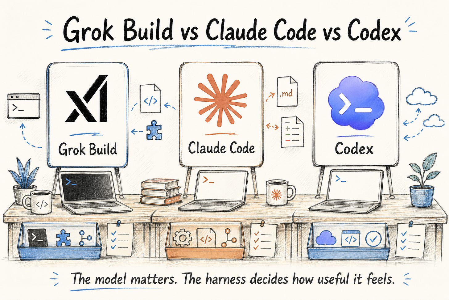 Grok Build vs Claude Code vs Codex
