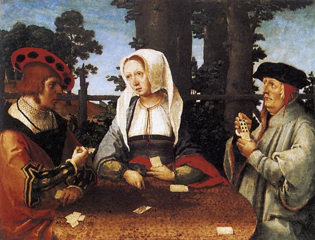 Renaissance courtiers playing cards