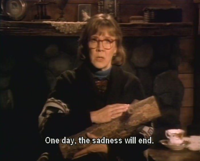 Catherine Coulson as the Log Lady.