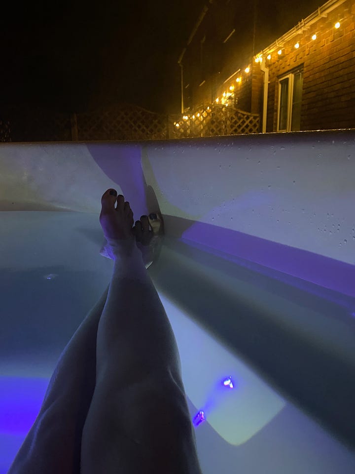 hot tub by day and night