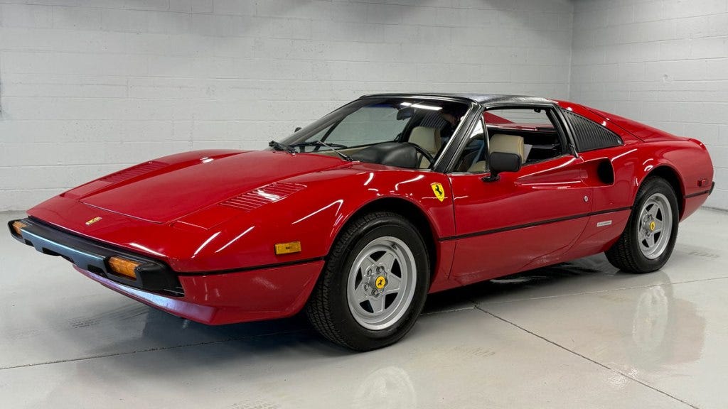 A 1979 Ferrari 308 GTS used in the early first season of filming for the "Magnum P.I." television show.