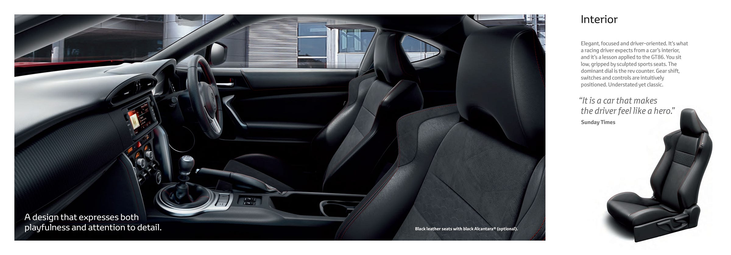 Toyota GT86 2013 UK brochure interior