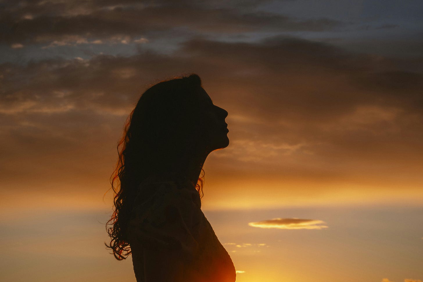 woman in sunset