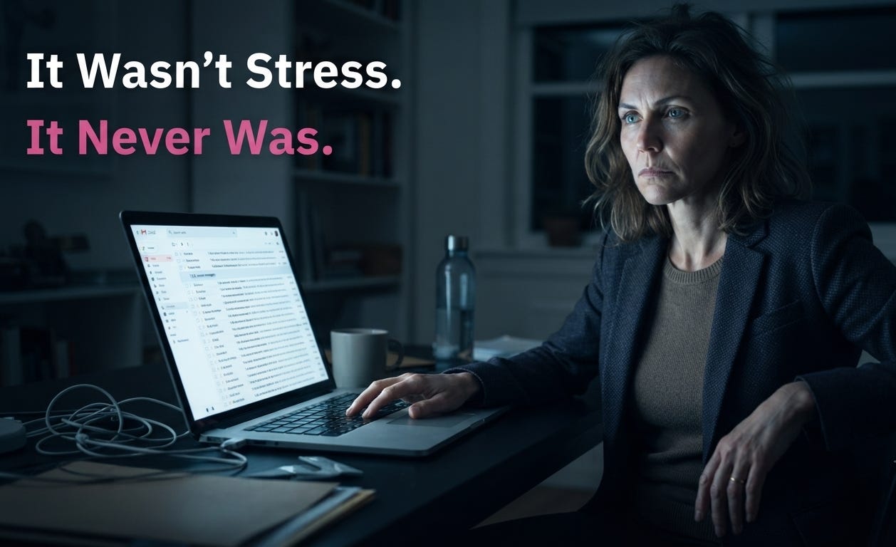 It wasn't stress. It never was. It wasn't stress. It never was.
