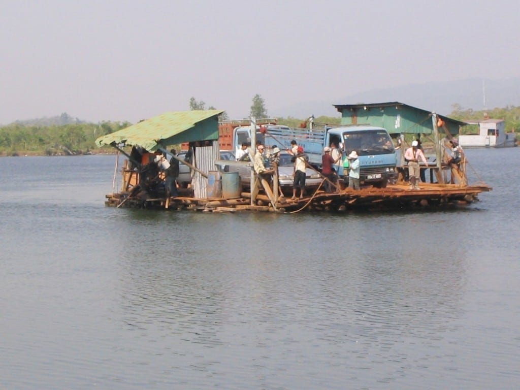 A very unusual car ferry!