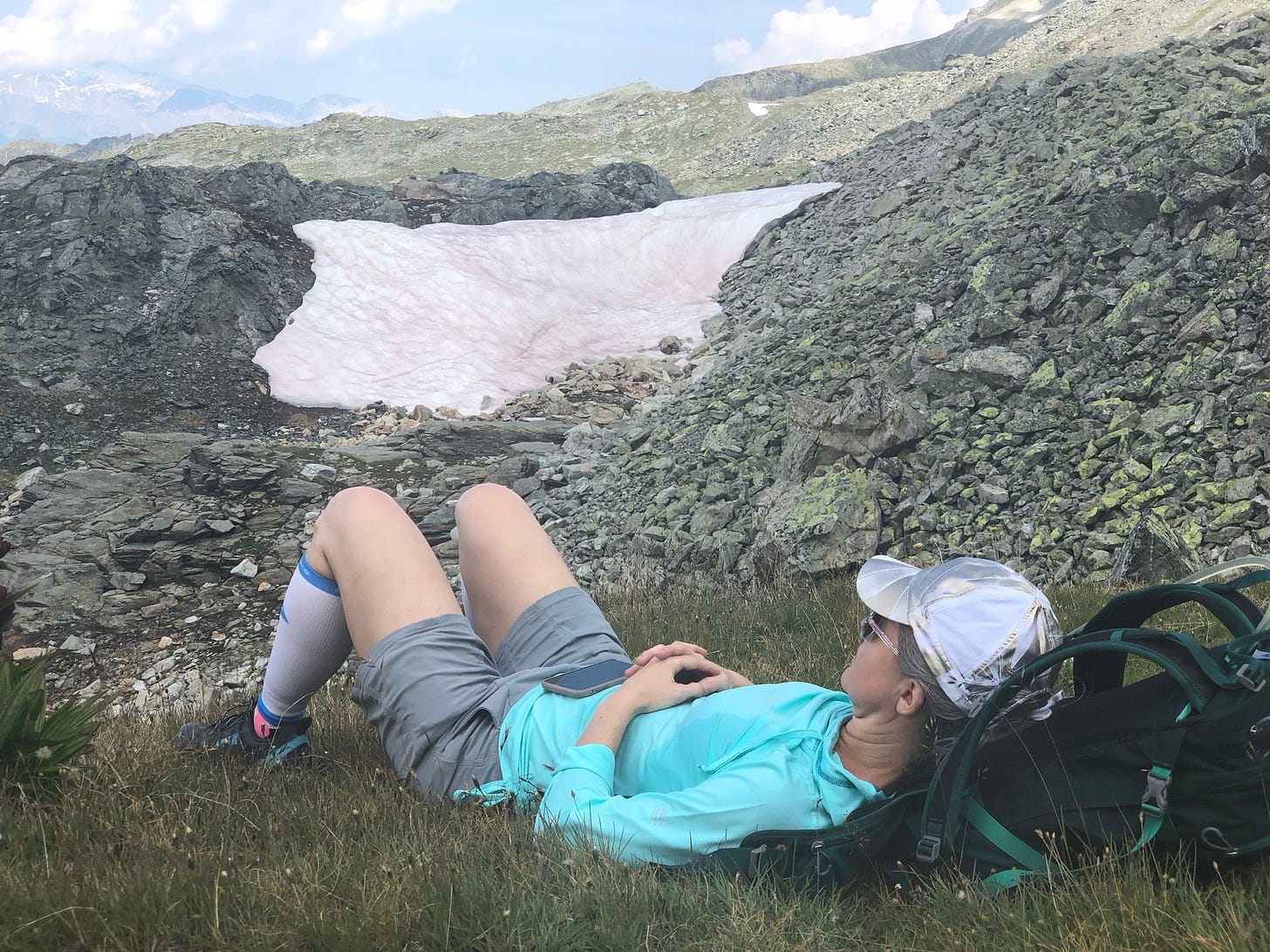 Even in August, there are patches of snow in the higher elevations.