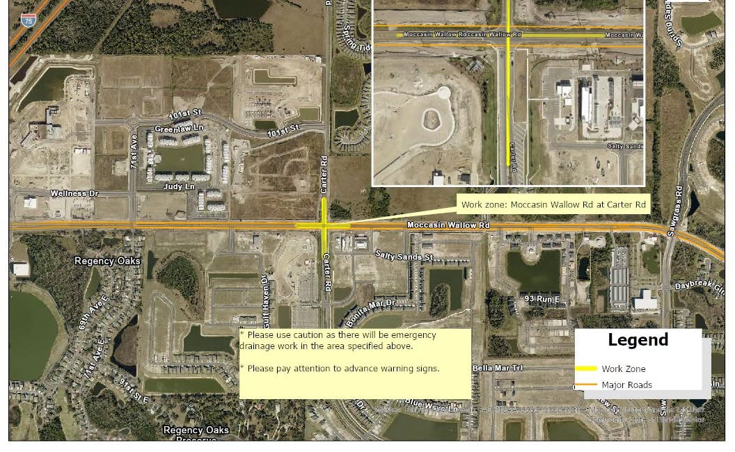 Emergency Drainage Work at Moccasin Wallow Road and Carter Road Expected to Cause Delays