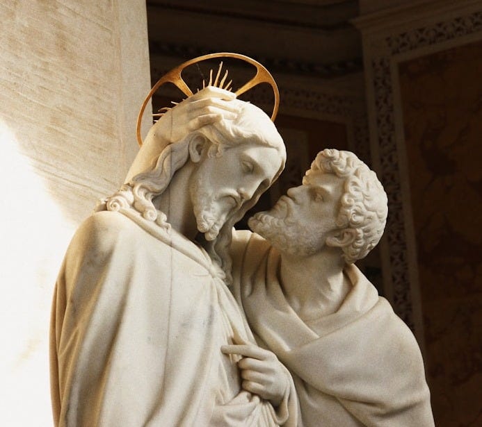 a statue of a man and a woman with a star on their head