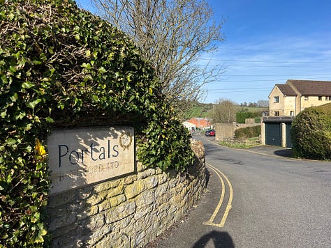 Photos of the lock-up in Bathford and the entrance to Portals Paper Mill.