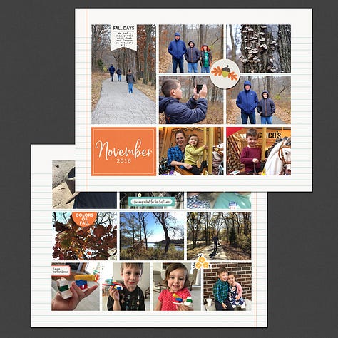 This collection helps you make a beautiful photo book to treasure full of your memories of the year.