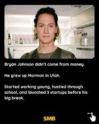 He sold his company for $800 million. Then he started taking blood from his teenage son Bryan Johnson is 47 years old. He wasn't born rich. Grew up Mormon. Struggled financially. Built He sold his company for $800 million. Then he started taking blood from his teenage son Bryan Johnson is 47 years old. He wasn't born rich. Grew up Mormon. Struggled financially. Built