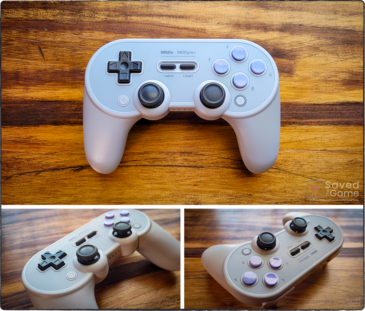 A collage of photos showing the 8BitDo SN30 Pro+ controller! A collage of photos showing the 8BitDo SN30 Pro+ controller!