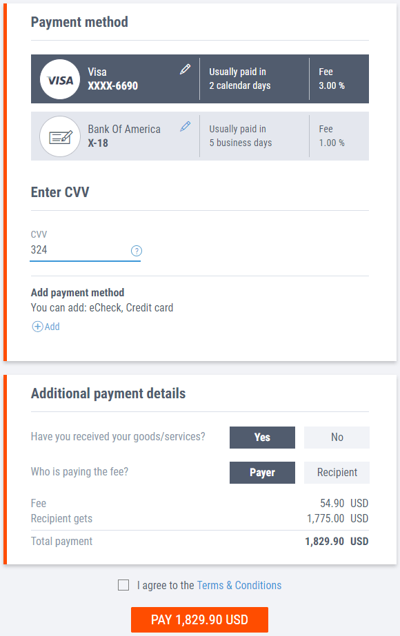 Solicitud pago Payoneer