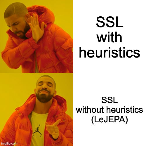 LeJEPA: Provable and Scalable Self-Supervised Learning Without the Heuristics