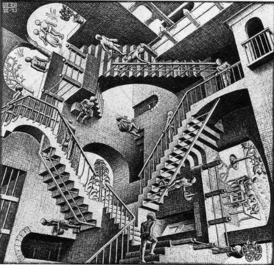 Relativity art by M.C. Escher
