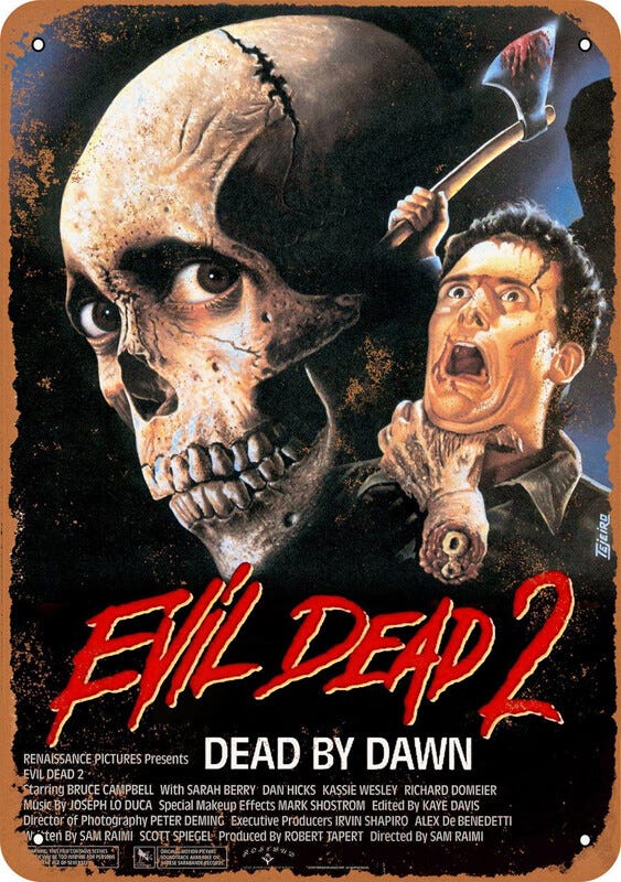 METAL SIGN Evil Dead 2 1987 Movie Poster 10" x 14" Metal Sign 141WC69L