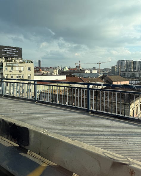Views of the Danube and Sava Rivers and the city. 