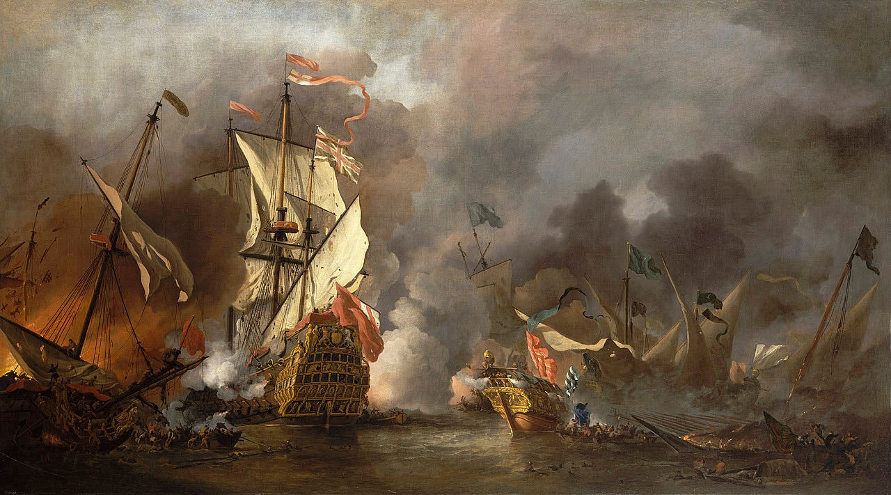 An English Ship in Action with Barbary Vessels | Royal Museums ... An English Ship in Action with Barbary Vessels | Royal Museums ...