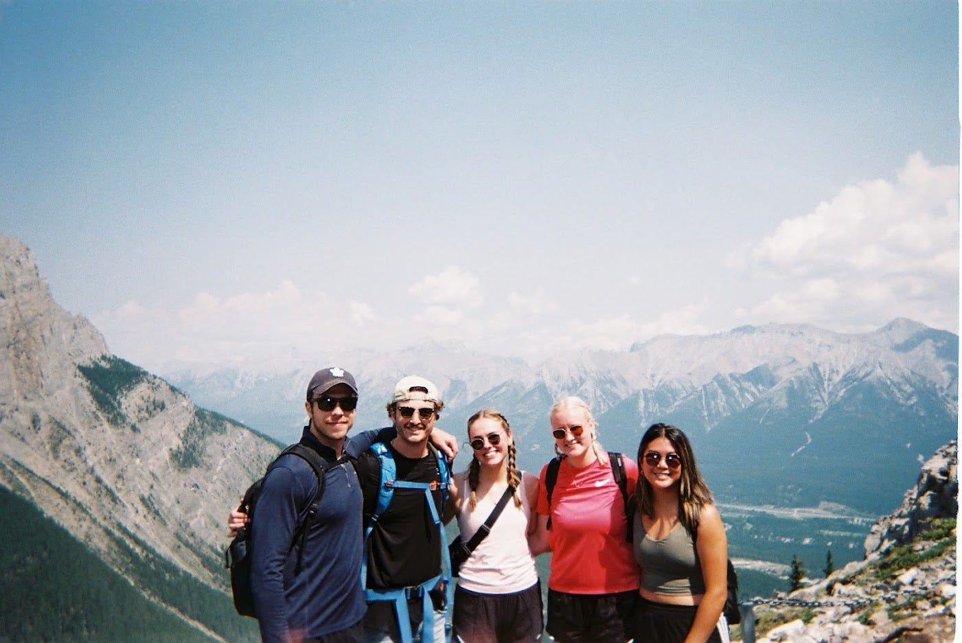 Hiking Ha Ling Peak in the beautiful Canadian Rockies with friends last summer. Canmore, AB, Canada. June 2021. Hiking Ha Ling Peak in the beautiful Canadian Rockies with friends last summer. Canmore, AB, Canada. June 2021.