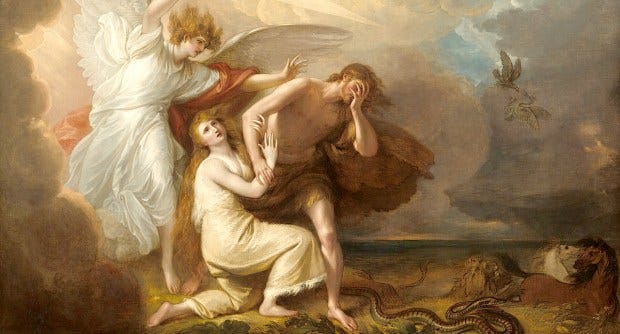 The symbolism behind the painting: The Expulsion of Adam and Eve from Paradise--Aleteia