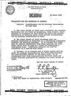 Operation Northwoods memorandum Operation Northwoods memorandum