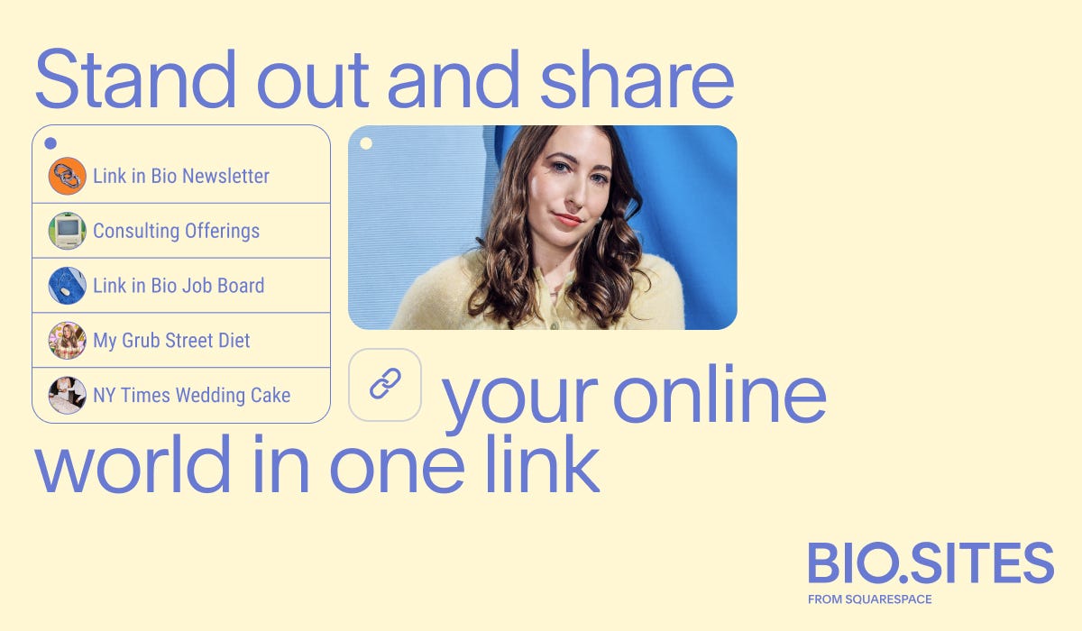 Image that says "Stand out and share your online world in one link" and a photo of myself