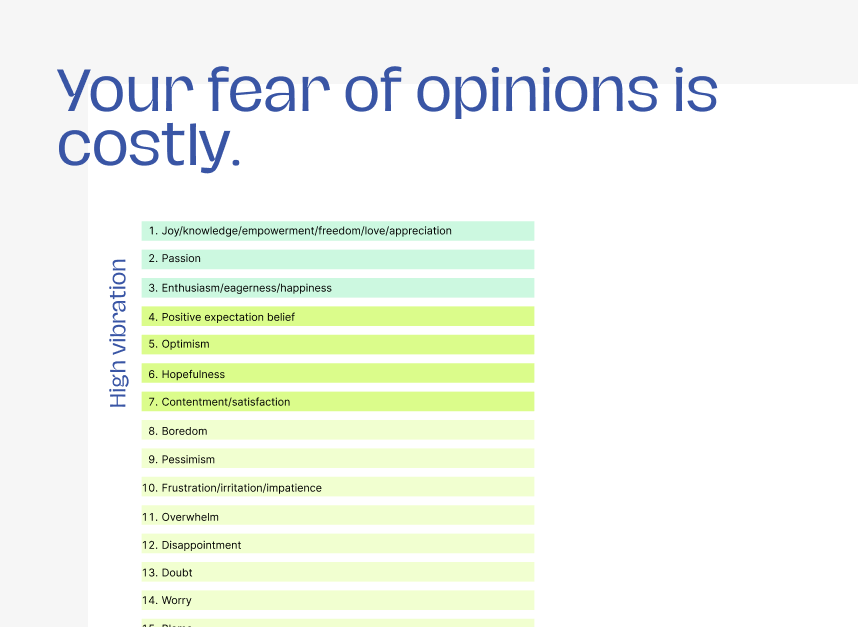 Musings: Your fear of opinions is costly