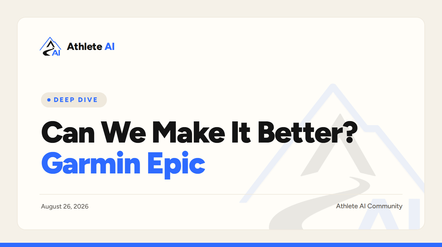 Can We Make It Better? Part 3: Garmin's New Epic Feature