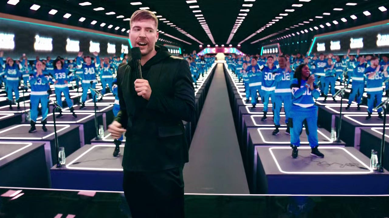 Mr Beast presenting on Beast Games
