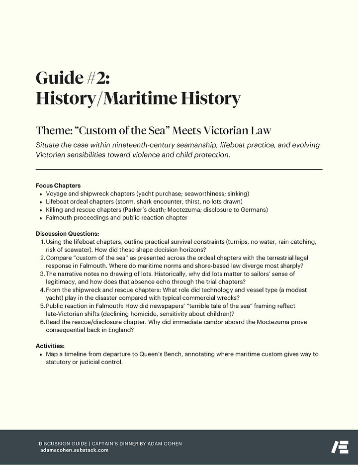 Captain's Dinner Academic Discussion Guide