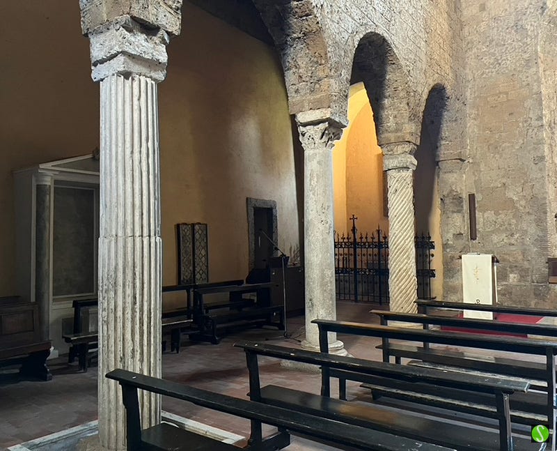 Photo by Steve Butcher of 3 different columns used in medieval church