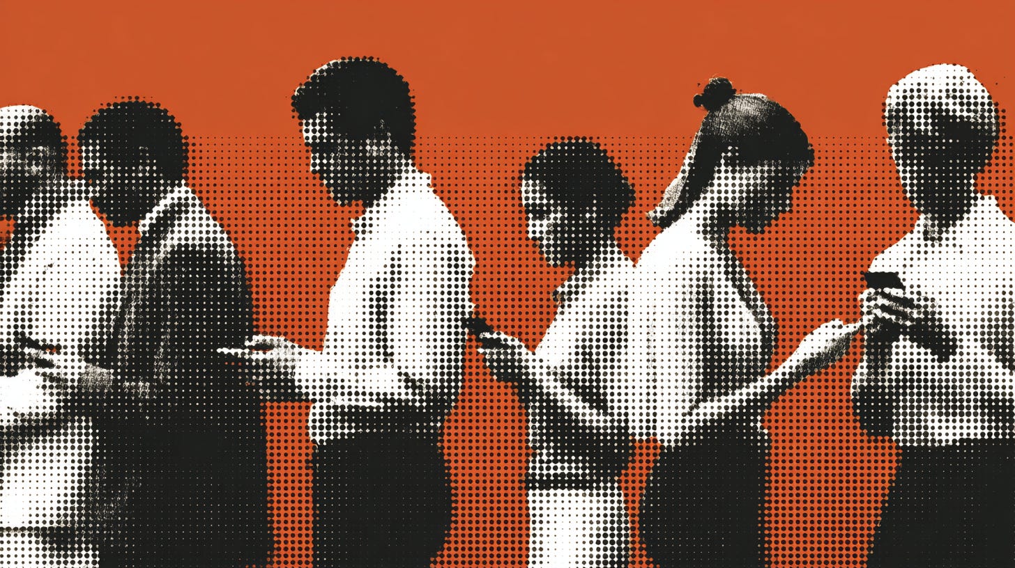 People on cell phones