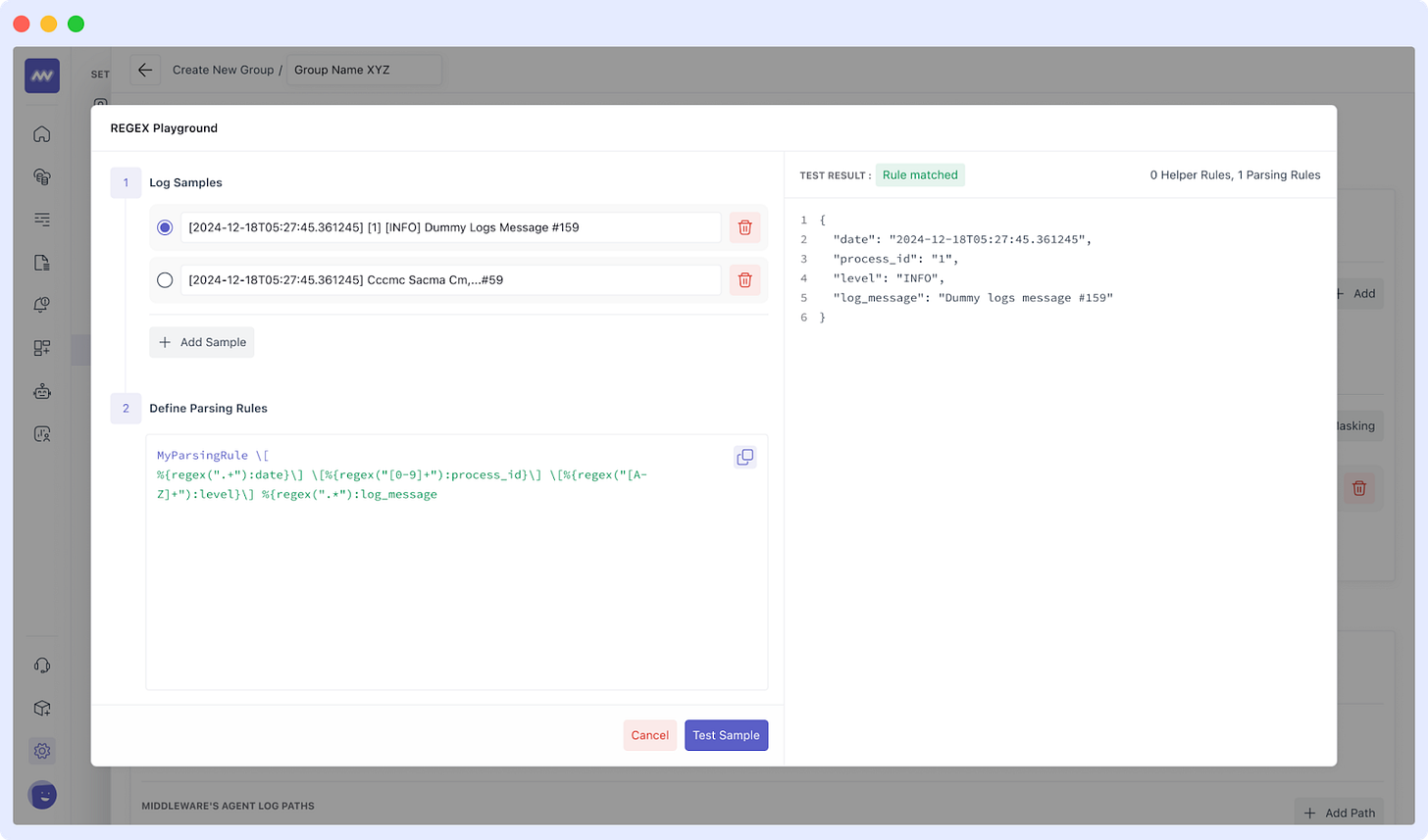Regex Playground for Log Pipeline