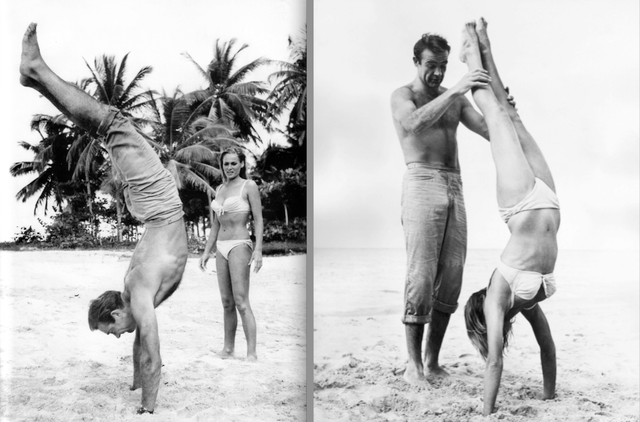 r/OldSchoolCool - Sean Connery teaching his co-star, Ursula Andress, how to do a handstand on the set of the first James Bond movie, "Dr. No" (1962) r/OldSchoolCool - Sean Connery teaching his co-star, Ursula Andress, how to do a handstand on the set of the first James Bond movie, "Dr. No" (1962)