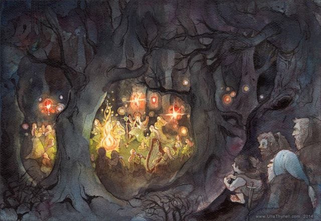 “Elvish Feast in Mirkwood”, UllaThynell, 2014.