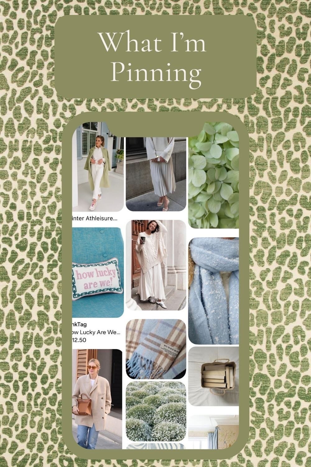 What I'm 
Pinning 
inter Athleisure ... 
how lucky 
are we! 
hkTag 
bw Lucky Are We ... 
12.50 
BURBERRY 